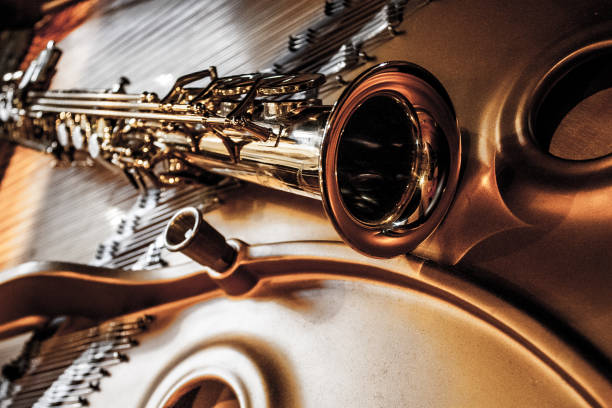 Soprano Saxophone in grand piano