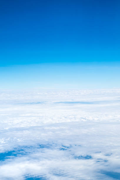 istock Blue sky and Cloud Top view from airplane window,Nature background 695686446