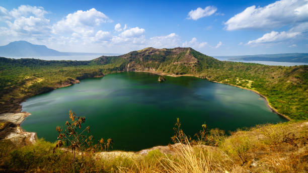 Taal volcano crater stock photo