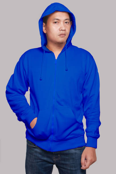 istock Blue Hoodie Mock up 695711278