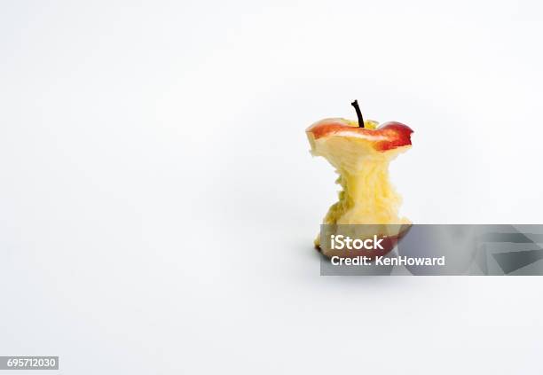 Red Apple Core Stock Photo - Download Image Now - Apple Core, Cut Out, Apple - Fruit