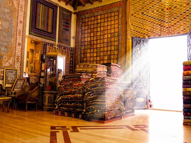 istock interior shot of rug and carpet store 695715028