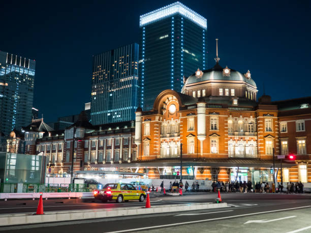 istock Tokyo station Night View 695727774