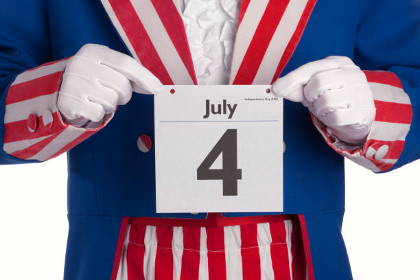 istock Uncle Sam Holds July 4th Page From Calendar 695737124