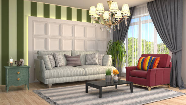 istock Interior living room. 3d illustration 695740774