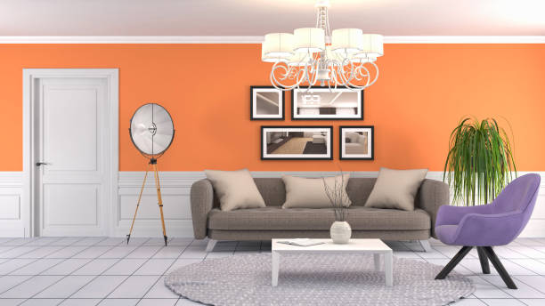 istock Interior living room. 3d illustration 695740776