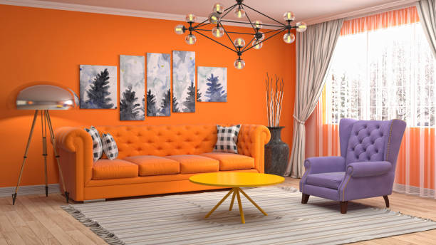 istock Interior living room. 3d illustration 695740894