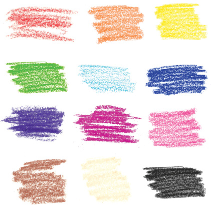 A vector illustration set of crayon strokes. Useful for textured effects.