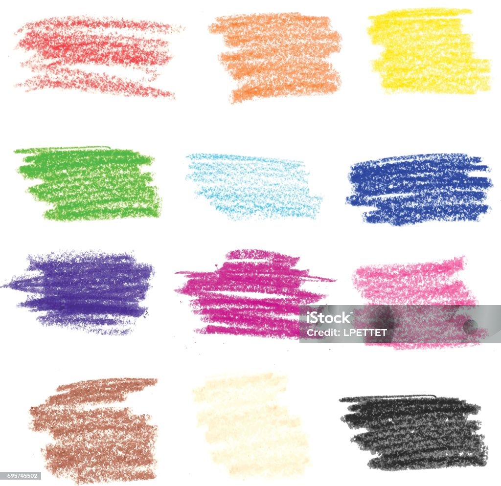 Crayon Strokes - Illustration A vector illustration set of crayon strokes. Useful for textured effects. Crayon stock vector