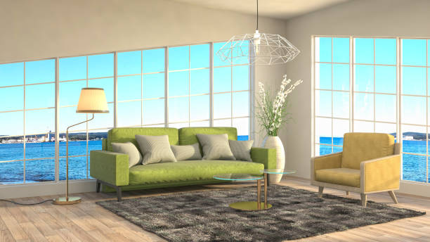 istock Interior living room. 3d illustration 695763174