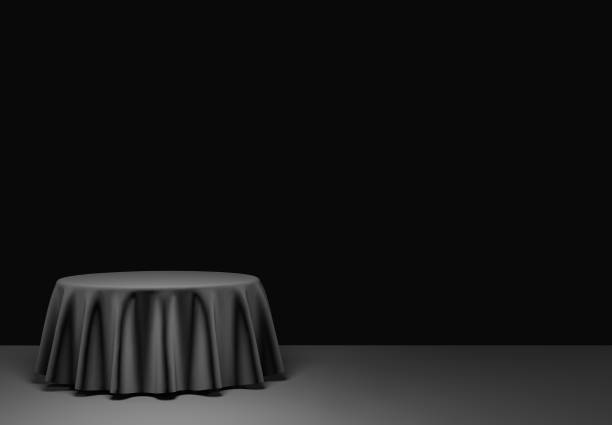 istock Black round podium in the scene. 3d render 695773034