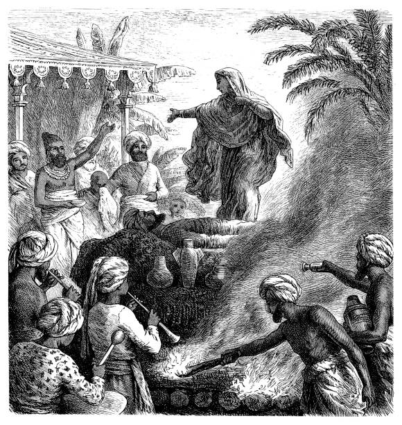 istock Hindoo Rite Of Suttee. The Widow Burnt With Her Husband's Corpse 695779478