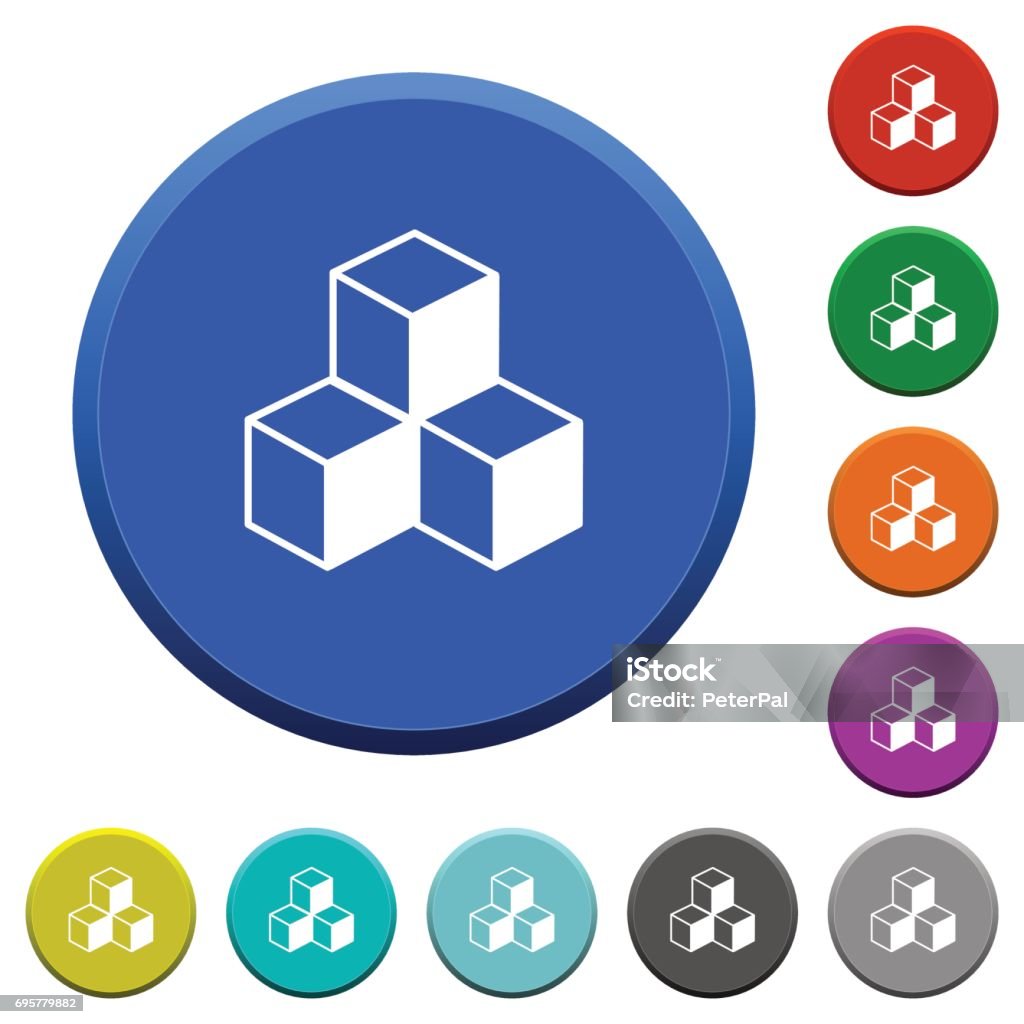 Bevel Buttons Cubes Beveled Buttons Stock Illustration - Download Image Now ...