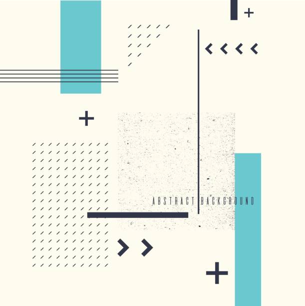 ретро абстрактный геометрический фон. плакат с плоскими фигурами - графический элемент stock illustrations