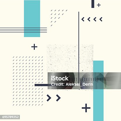 istock Retro abstract geometric background. The poster with the flat figures 695789252
