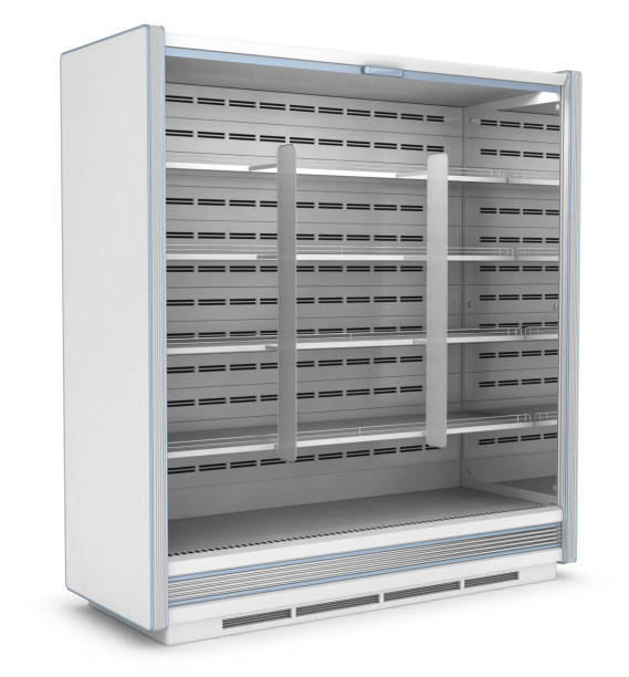 istock Commercial refrigerator with advertising stoppers 695789398