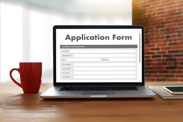 istock business man working on laptop computer use Online Web Job Application Form moniter 695793350