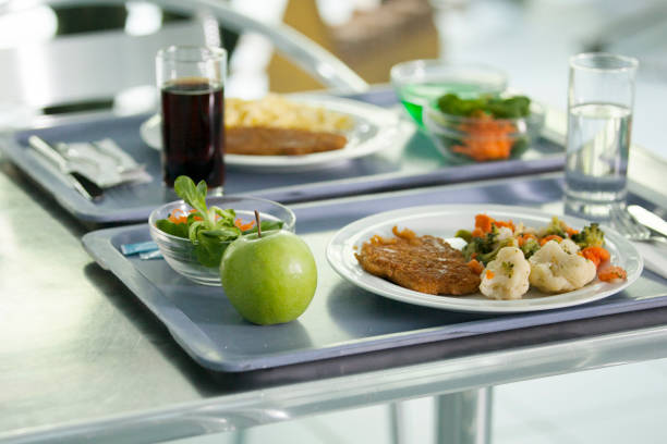 istock Canteen Food on a tray 695806544