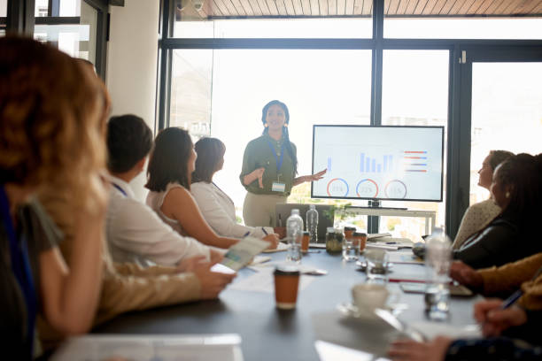 istock Delivering her presentation with perfect poise 695809860