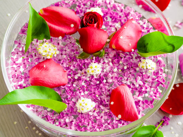 istock sea salt and essential oils, purple lilac. spa 695827940
