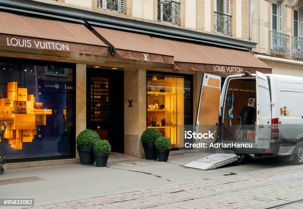 Delivery Van For The Fashion Store Louis Vuitton Stock Photo