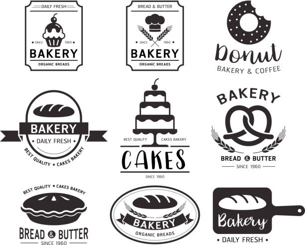 эмблема хлебопекарного магазина. векторная иллюстрация. - backgrounds baked bakery breakfast stock illustrations
