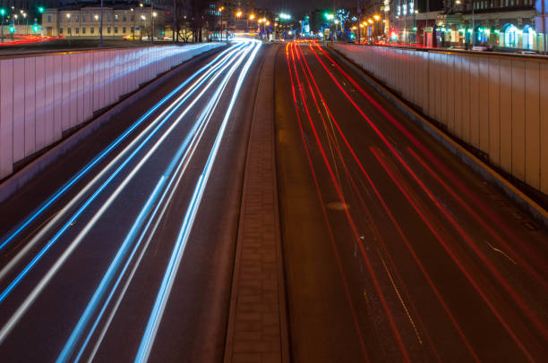 istock Car's lights at night 695835140