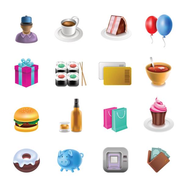 Shoping Icons Store, Supermarket, Wallet, Computer Icon, Retail buying liquor stock illustrations