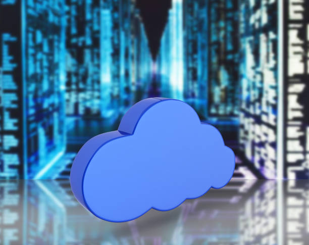 istock Cloud sign illustration in blue on information background 3d 695843094