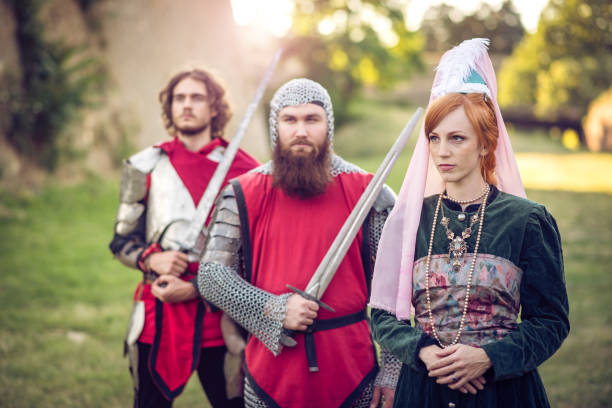 istock Scottish princess and honor guard in medieval times 695843268