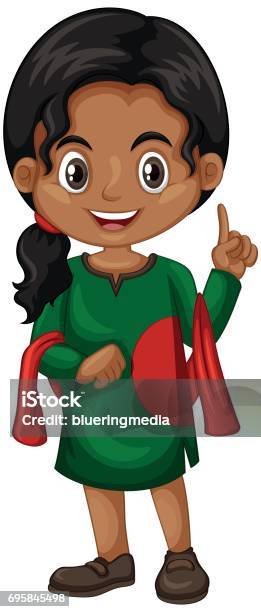 Bangladesh Girl In Green Costume Stock Illustration - Download Image Now -  Art, Bangladeshi Culture, Characters - iStock