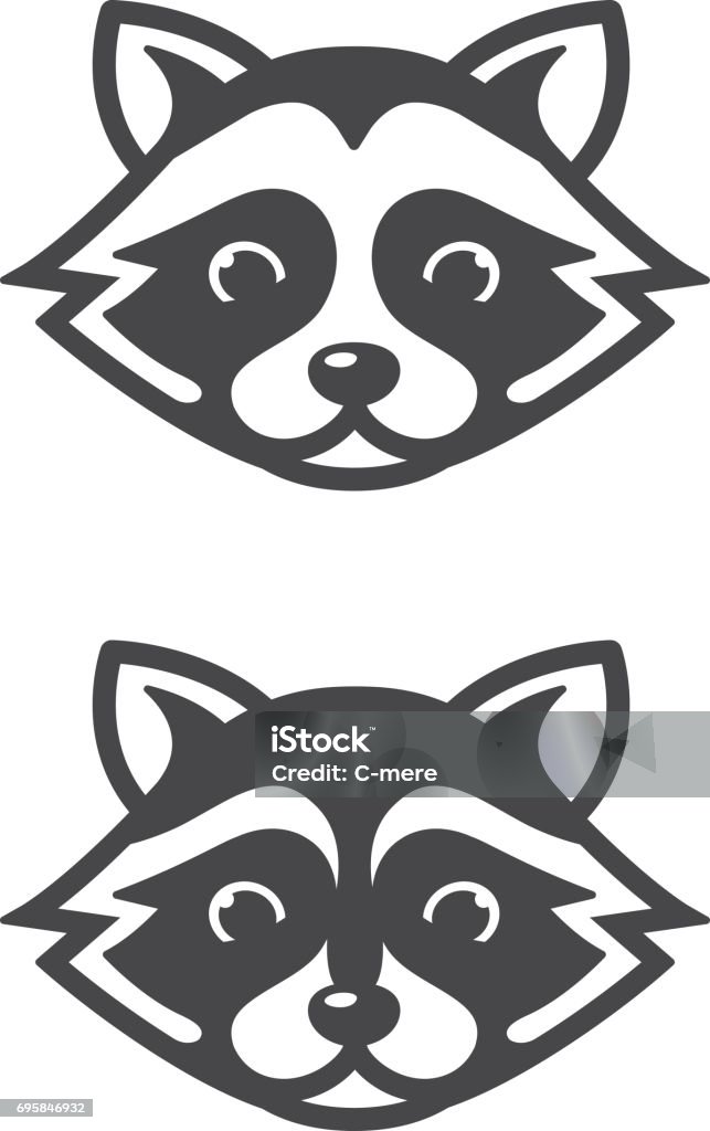 Raccoon head icons Raccoon stock vector