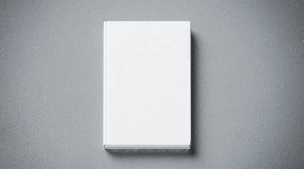 Blank white tissular hard cover book mock up, front side view