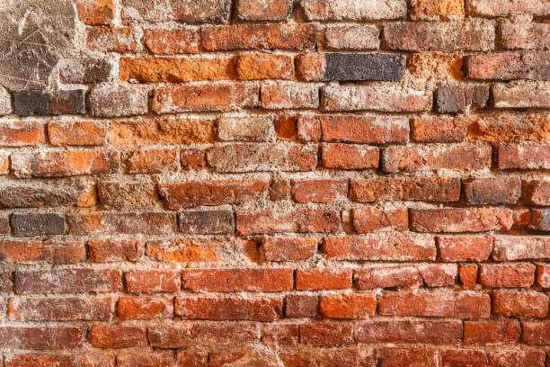Old red brick wall background The Beautiful old red brick wall background. pavement ends sign stock pictures, royalty-free photos & images