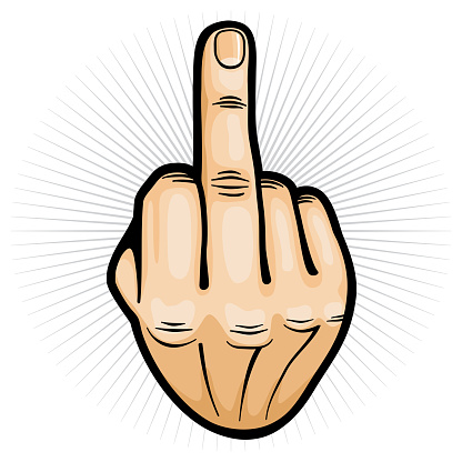 Outrageous and contempt hand gesture vector illustration. Gesture finger hand middle sign