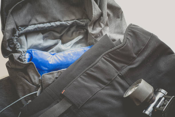 istock Outdoor mountain jacket and gear 695858528