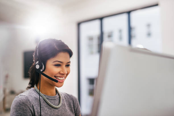 istock She is the best customer service agent! 695858686