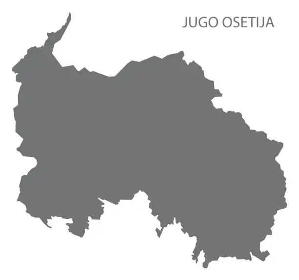 Vector illustration of Jugo Osetija map grey illustration silhouette