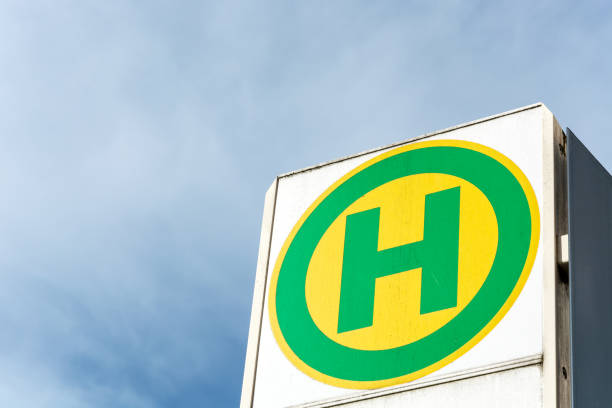 istock German bus stop sign close up in the sun 695866722