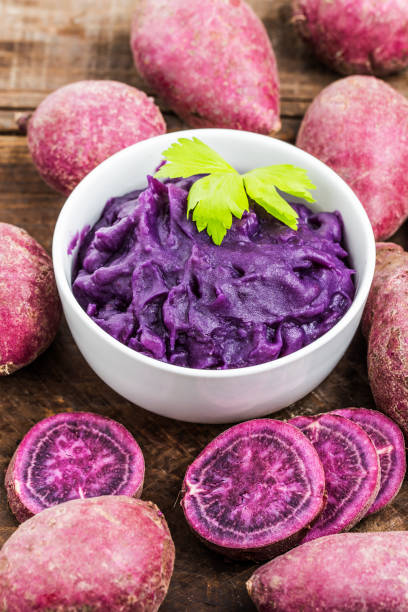 istock Purple sweet potato mash 695874326