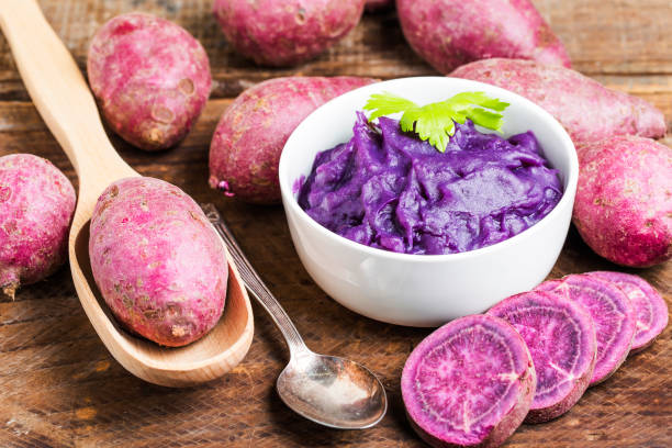 istock Purple sweet potato mash 695874424