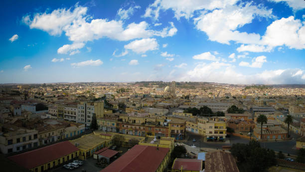 Aerial view to Asmara, the capital of Eritrea