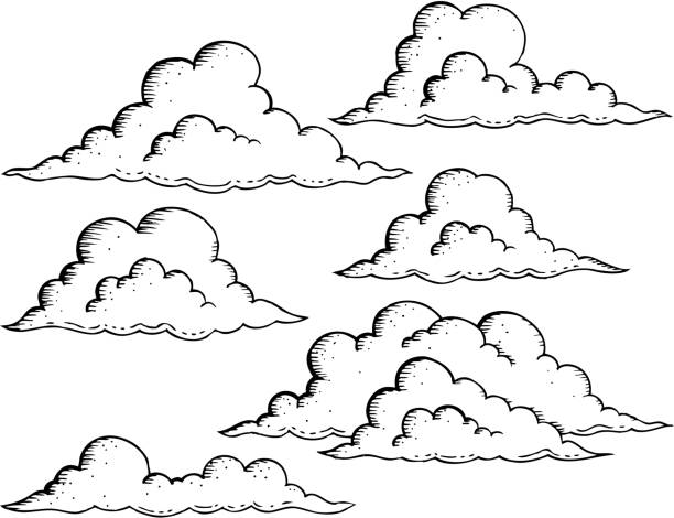 Clouds Drawings Theme Image 1 Stock Illustration - Download Image Now -  Black And White, Cloud - Sky, Cloudscape - Istock