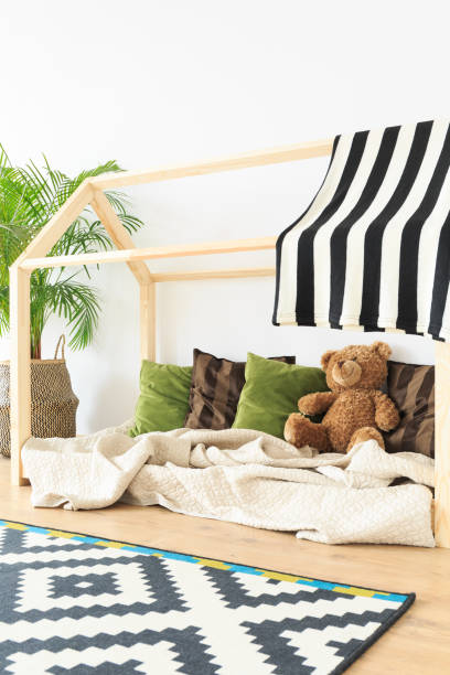 istock Eco friendly textiles in baby room 695880092