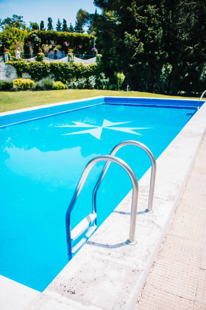 istock Pool at house garden 695885582