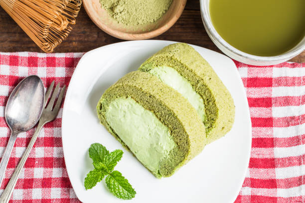 istock Green Tea cake, green tea 695890746