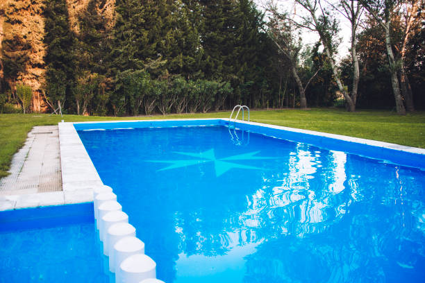istock Pool at house garden 695901188