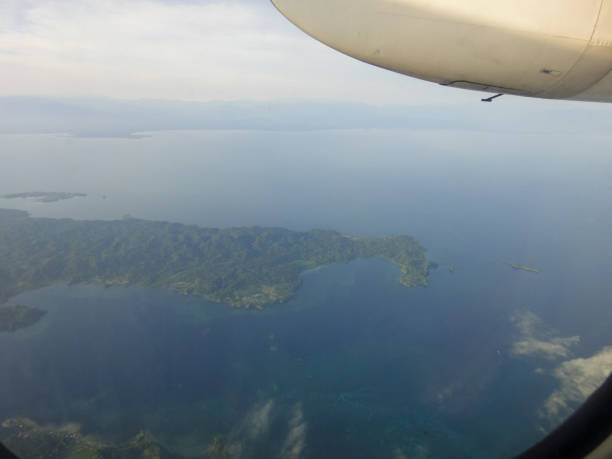 istock View to Bocas del Toro archipelago from airplane window. Panama. Central America 695908198