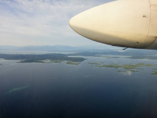 istock View to Bocas del Toro archipelago from airplane window. Panama. Central America 695908334