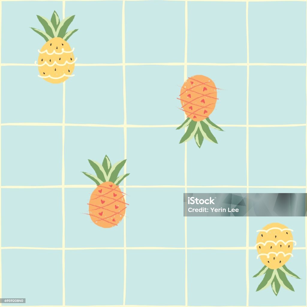 Pineapple Simple Pattern Pineapple Pattern Stock Illustration - Download Image Now ...